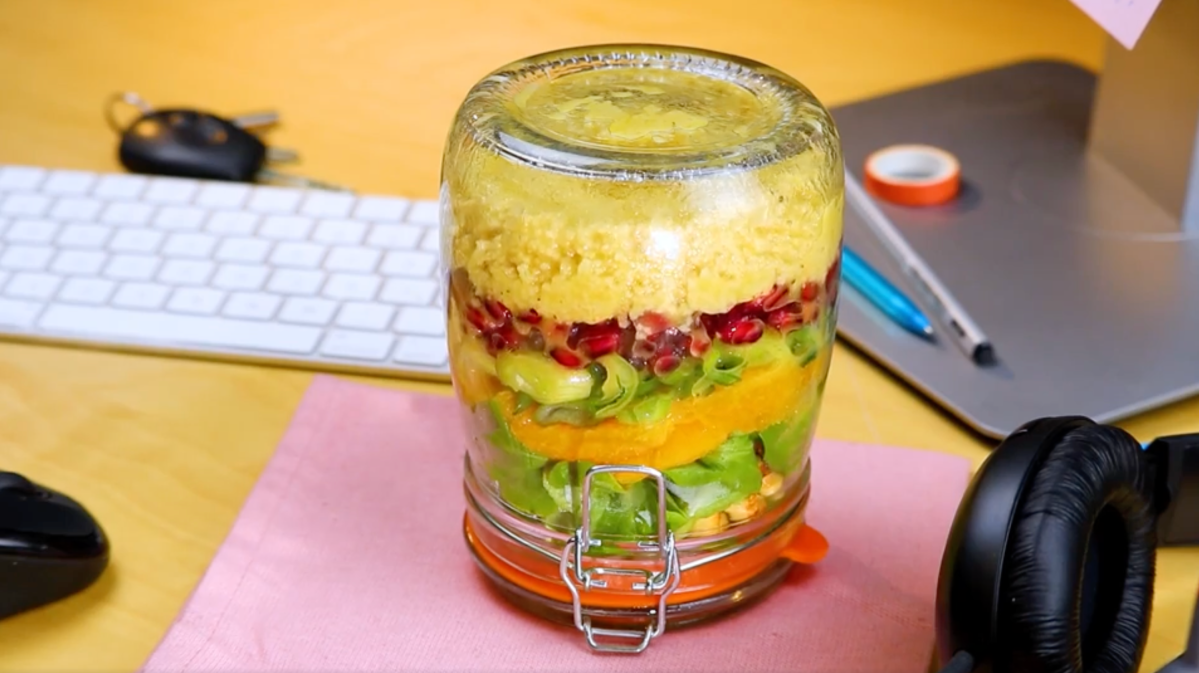 Couscous Salat im Einmachglas