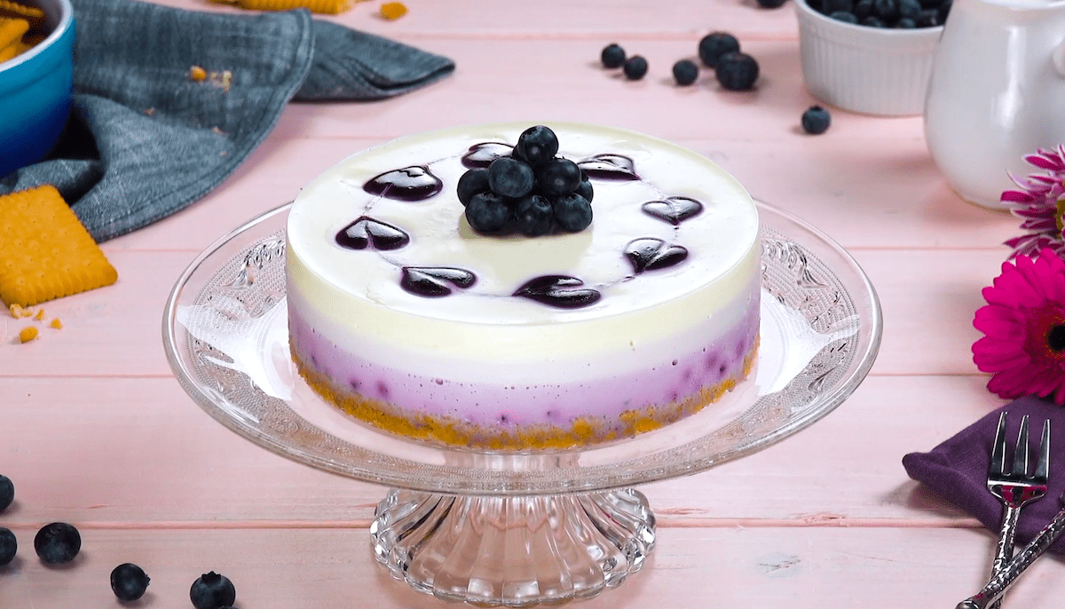 KÃ¤sekuchen mit Heidelbeeren