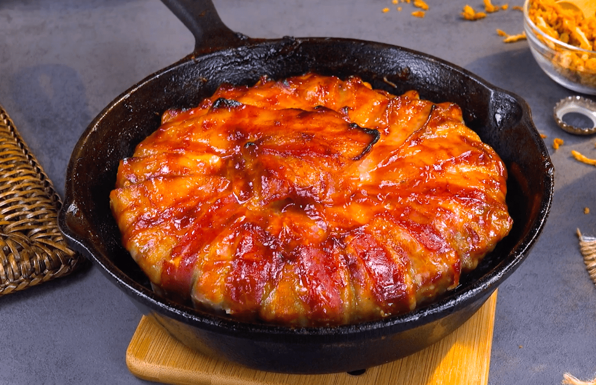 Herzhafter Kuchen mit Bacon, Hackfleisch und KÃ¤se