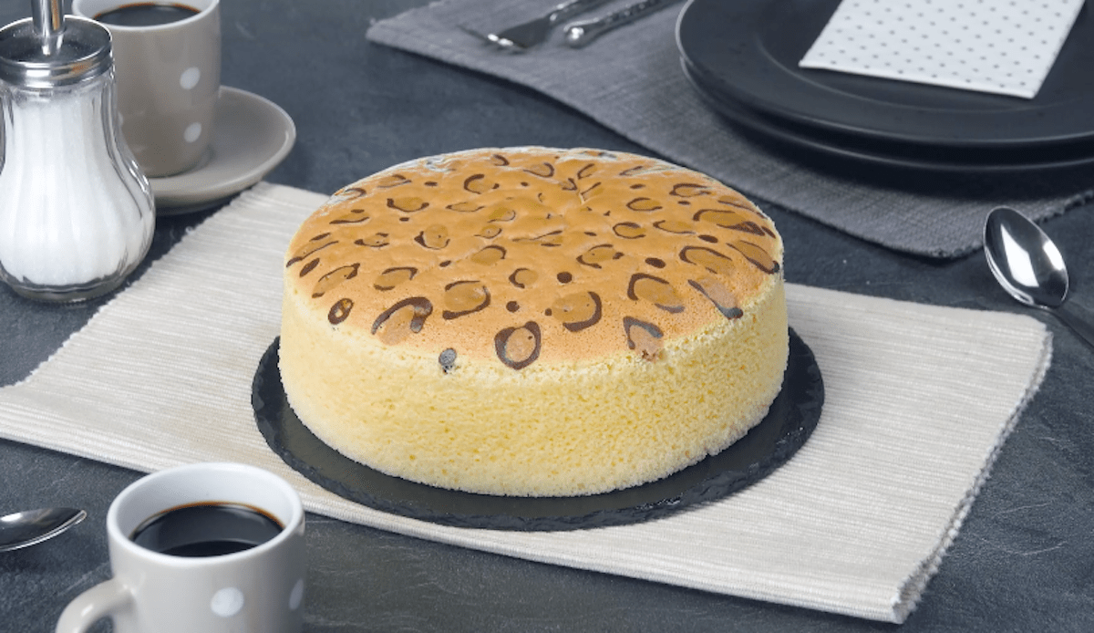 japanischer KÃ¤sekuchen mit Leopardenmuster