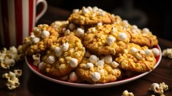 Teller mit Popcorn-Keksen