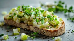 Apfel-Majoran-Brote mit Lauch und Kartoffeln.