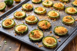 Backblech mit Zucchini-Parmesan-Chips