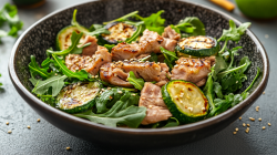 Schüssel mit Zucchini-Thunfisch-Salat