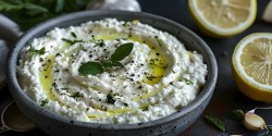 Schale mit Feta-Zitronen-Creme