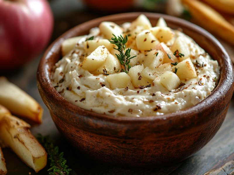 Schale mit Apfel-Zwiebel-Aufstrich