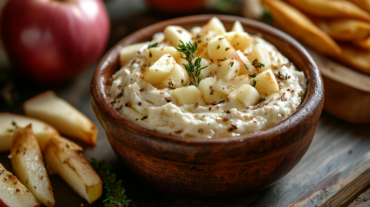 Schale mit Apfel-Zwiebel-Aufstrich