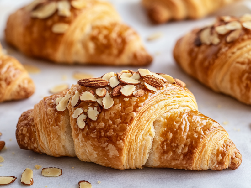 Einige Buttermilch-Mandel-Croissants