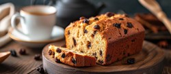 angeschnittenes Rosinenbrot auf einem Tisch