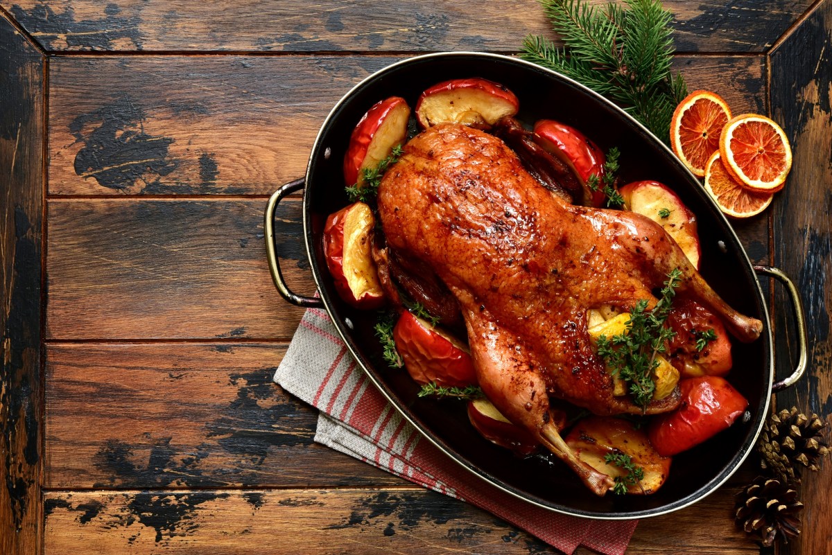 Ein knuspriger Gänsebraten.