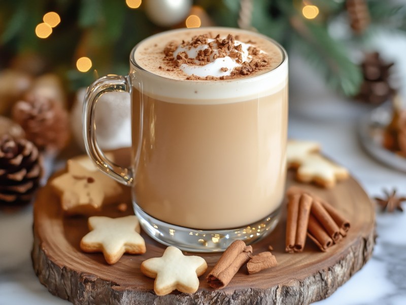 Glas mit Lebkuchen-Latte