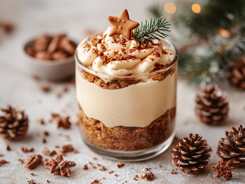 Ein Glas mit Lebkuchen-Tiramisu