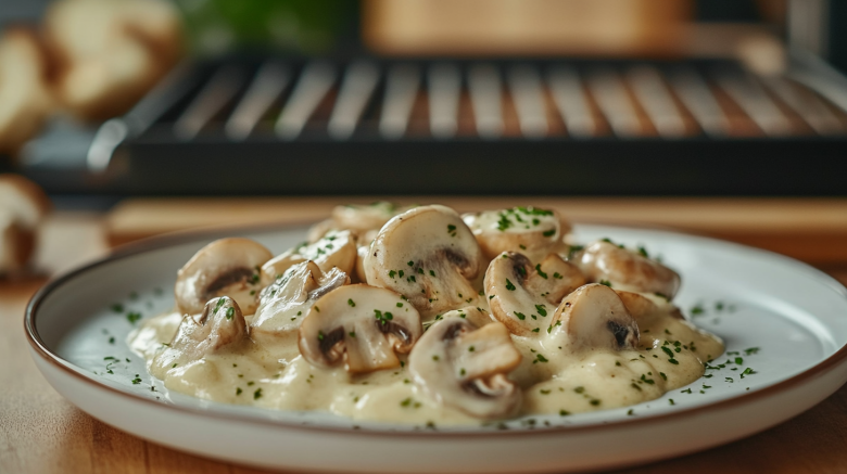 So machst du Rahmchampignons mit dem Raclette