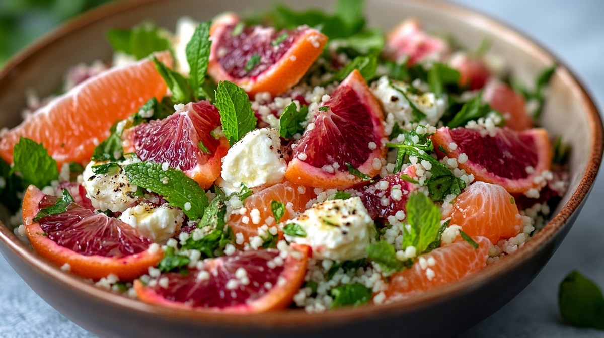 SchÃ¼ssel mit Blutorangen-Couscous-Salat