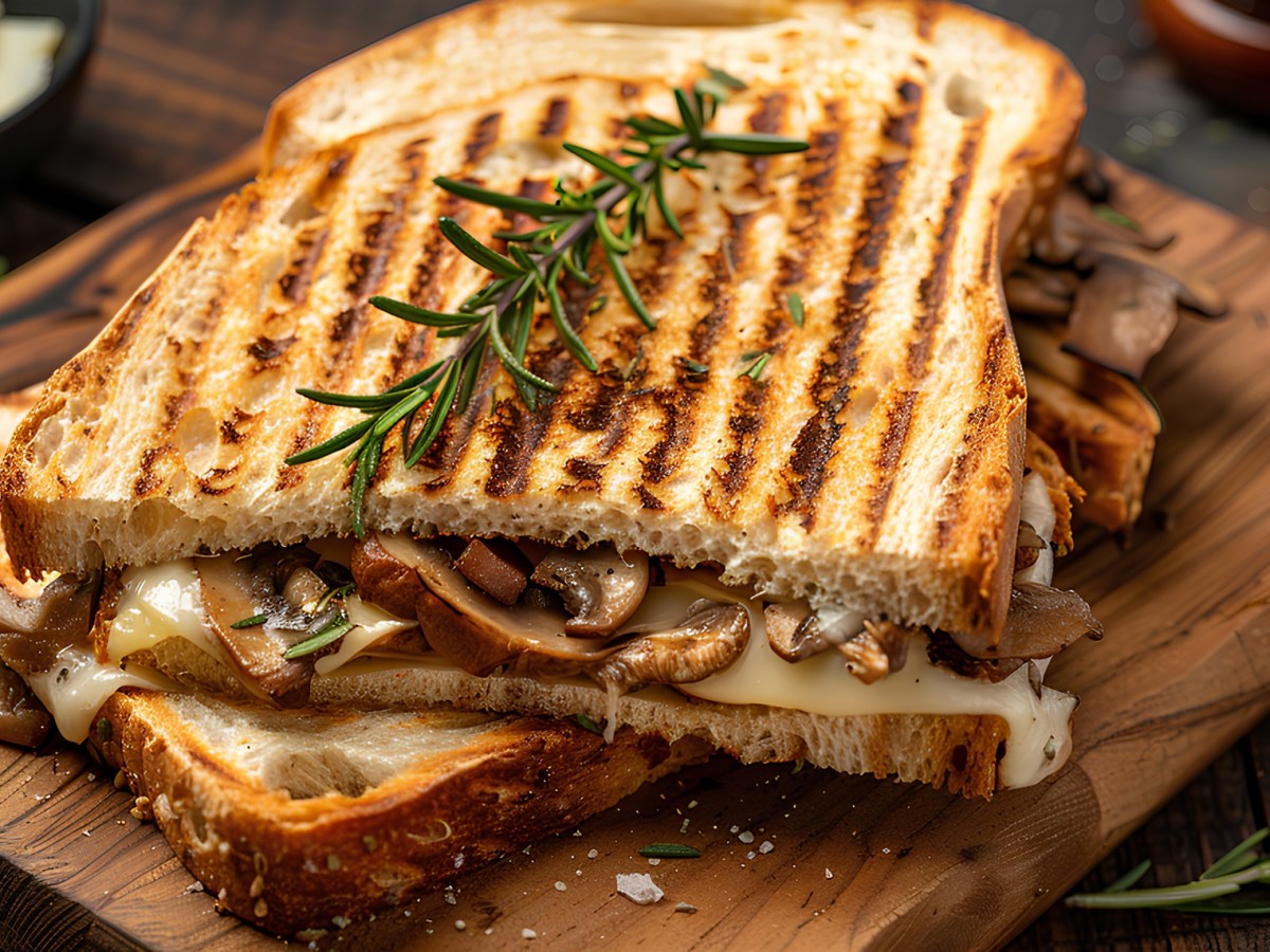 Gegrilltes Champignon-KÃ¤se-Sandwich: FrÃ¼hstÃ¼ck fÃ¼r KÃ¤se-Fans