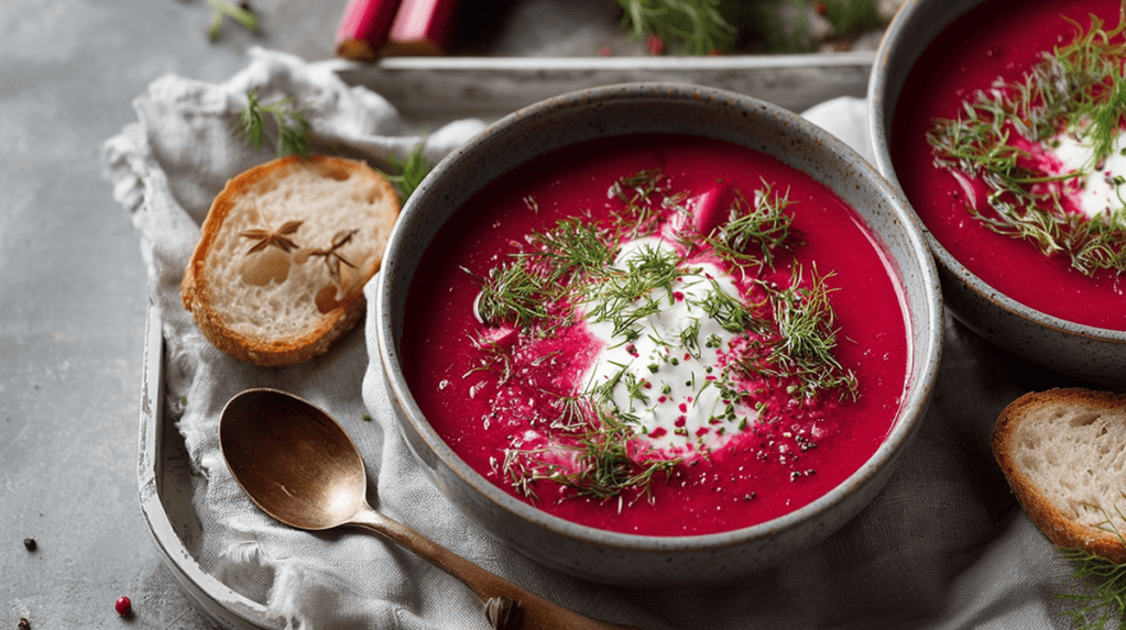 Rote-Bete-Rhabarber-Suppe