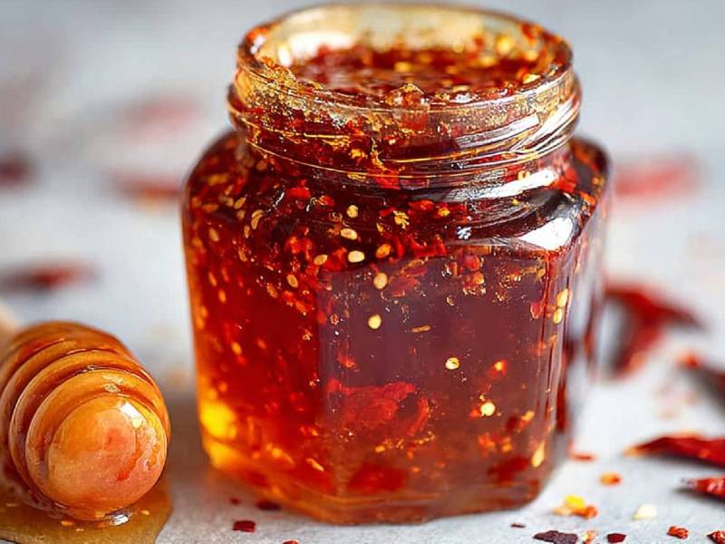 Glas mit Hot Honey