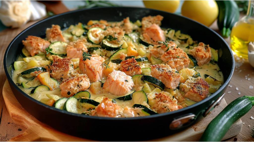 Zucchini-Lachs-Pfanne: Abendessen mit dem gewissen Etwas