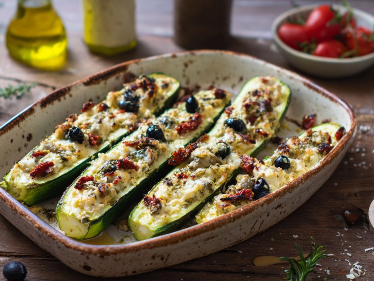 Dieses Ofengericht mit mediterranem Flair macht die Zucchini zum Star