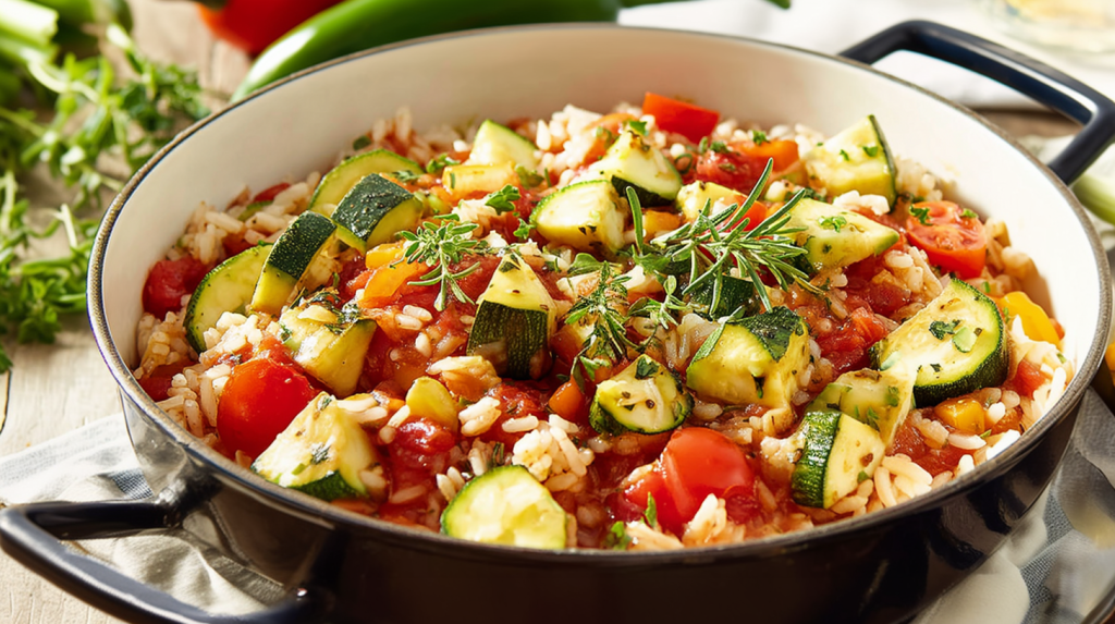 Einfach, aromatisch und immer lecker: Zucchini-Tomaten-Reis
